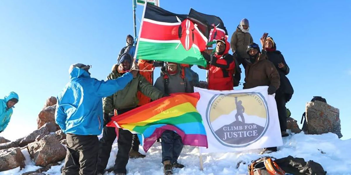 The rainbow flag raised by Defenders Coalition of Kenya