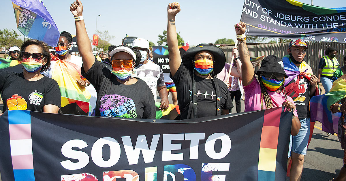 Soweto Pride 2021 marchers